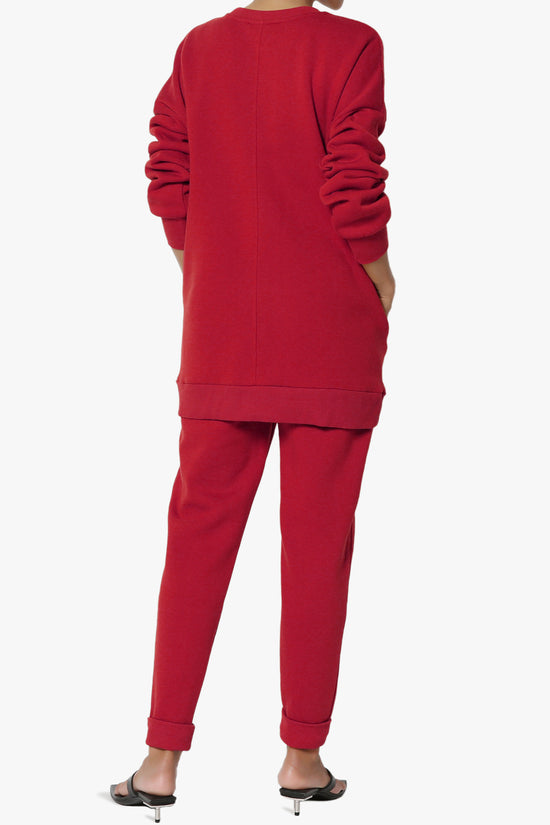 Accie Fleece Pullover & Jogger Set DARK RED_2