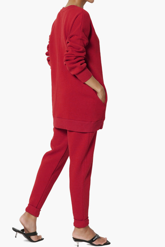 Accie Fleece Pullover & Jogger Set DARK RED_4