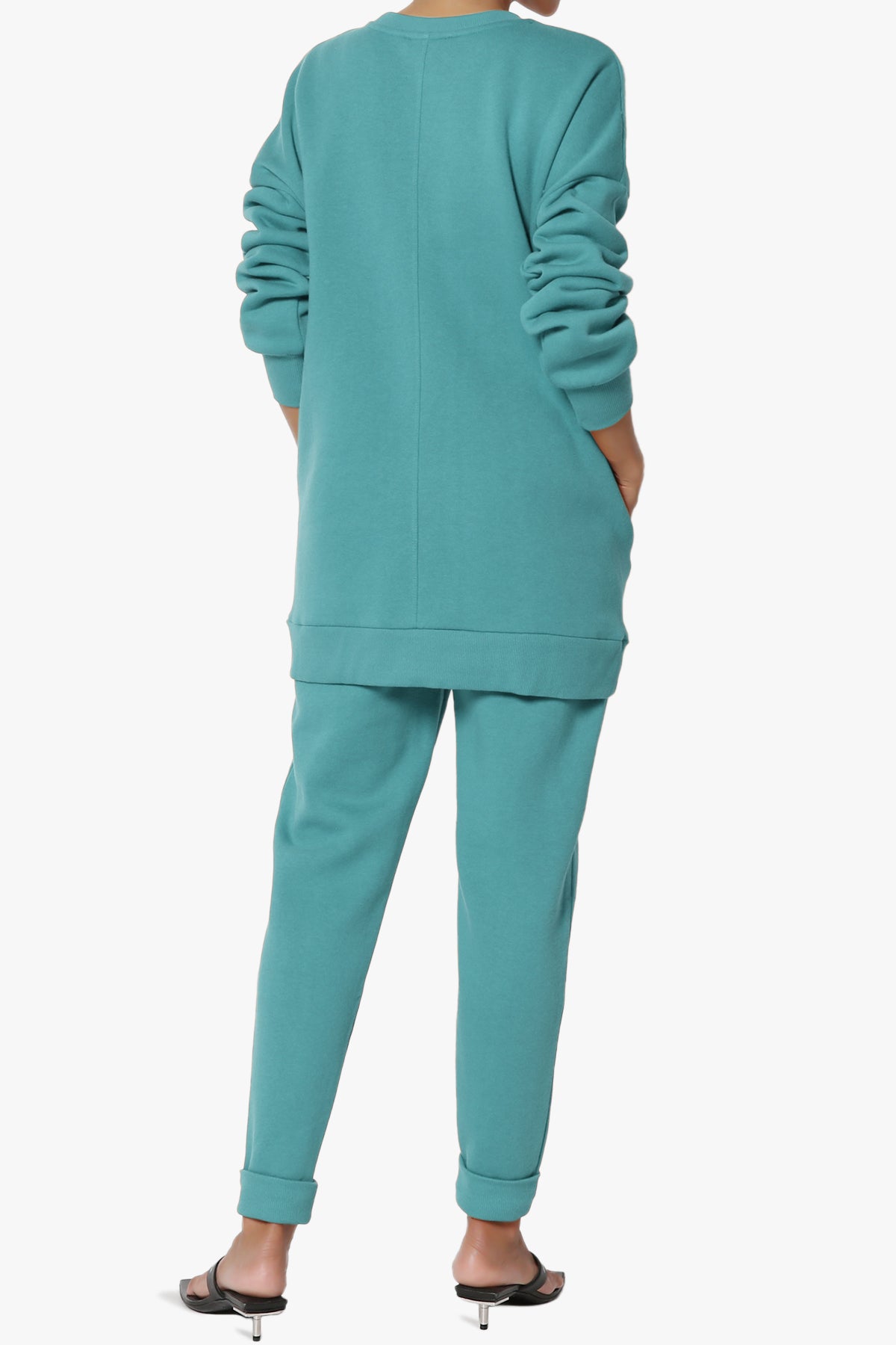 Accie Fleece Pullover & Jogger Set DUSTY TEAL_2
