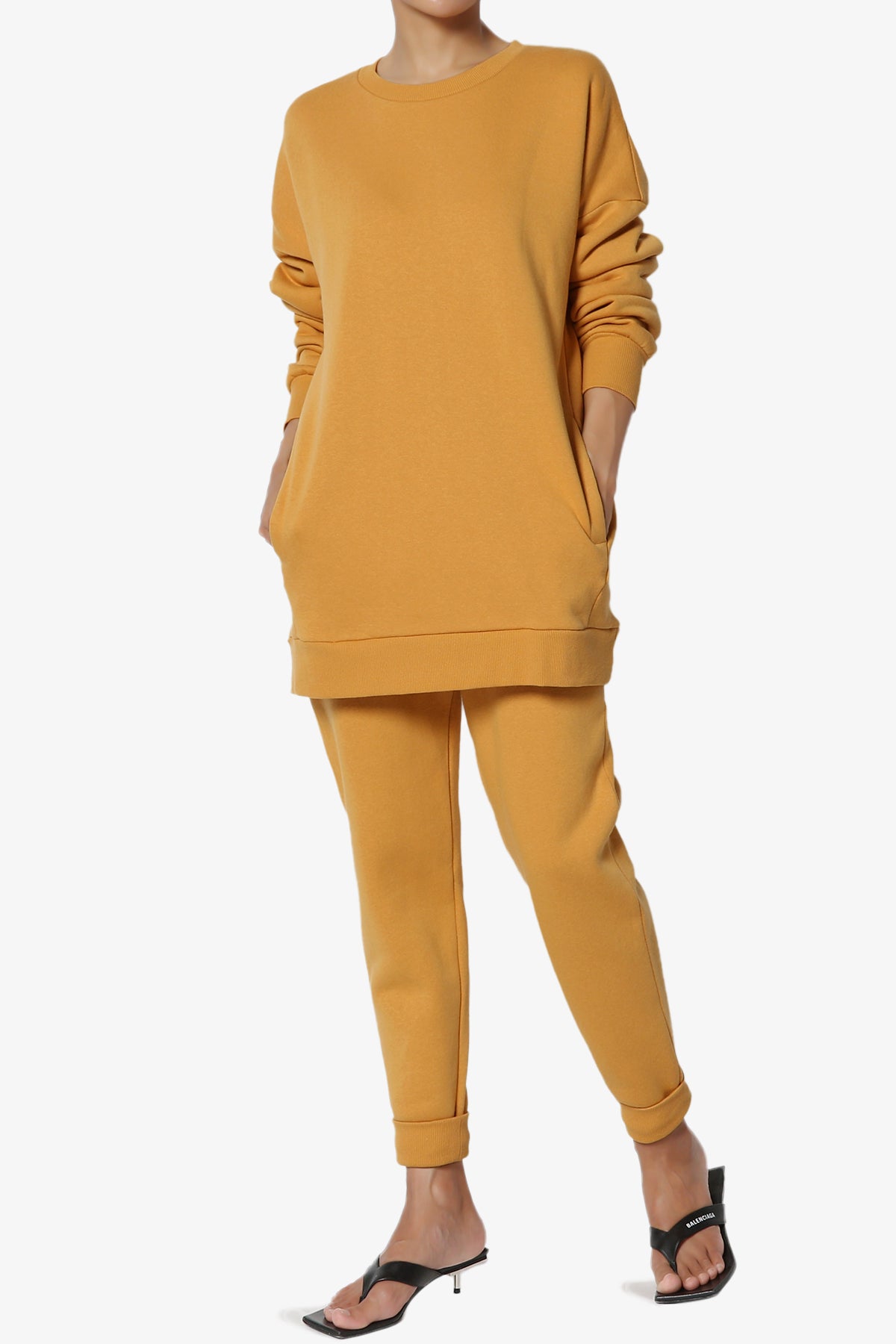 Accie Fleece Pullover & Jogger Set GOLDEN MUSTARD_1