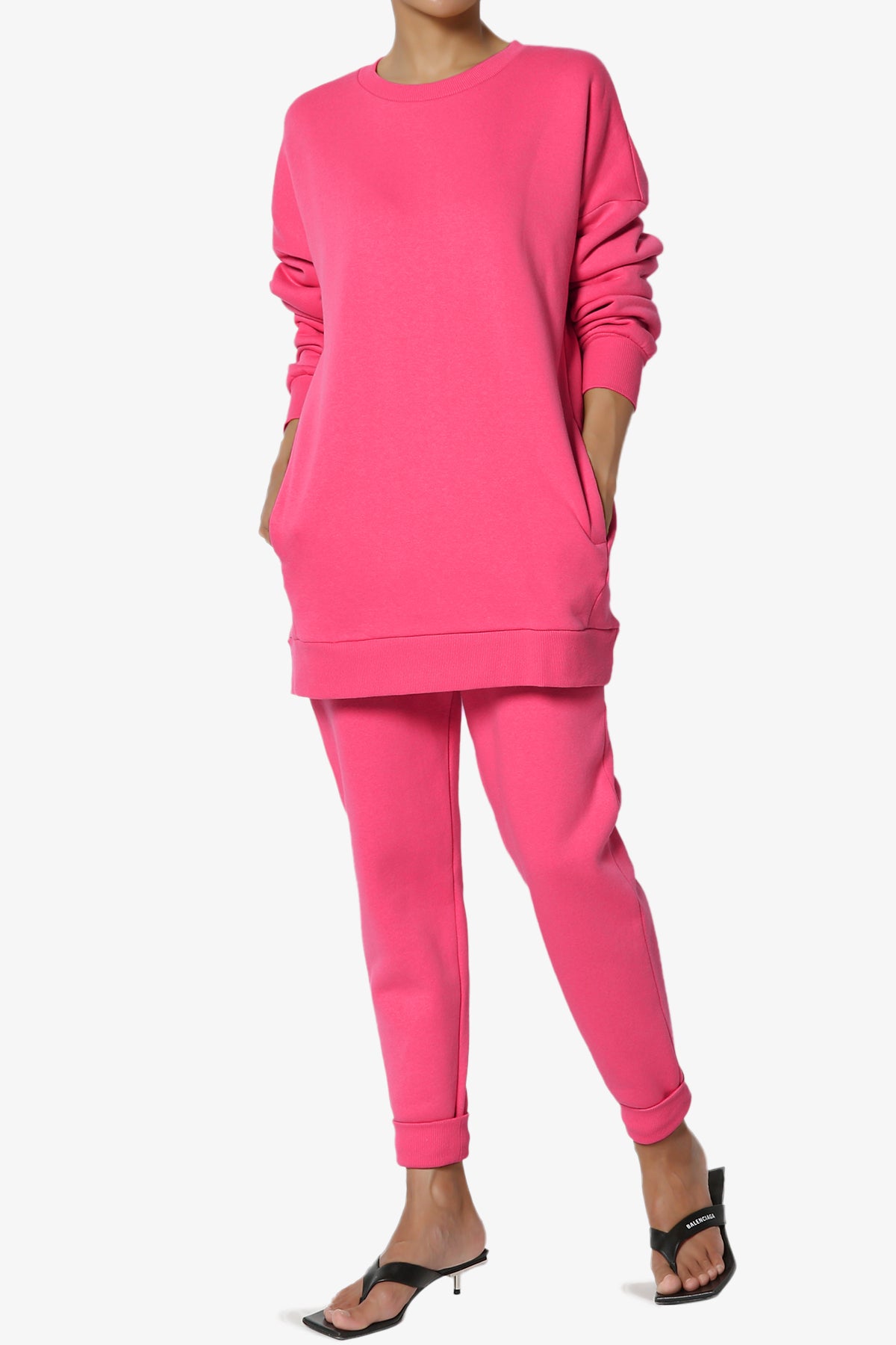 Accie Fleece Pullover & Jogger Set HOT PINK_1