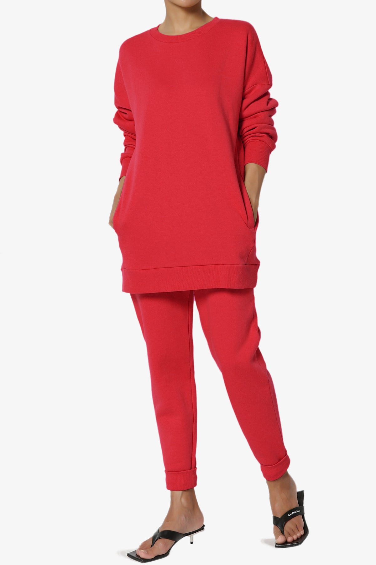 Accie Fleece Pullover & Jogger Set RED_1