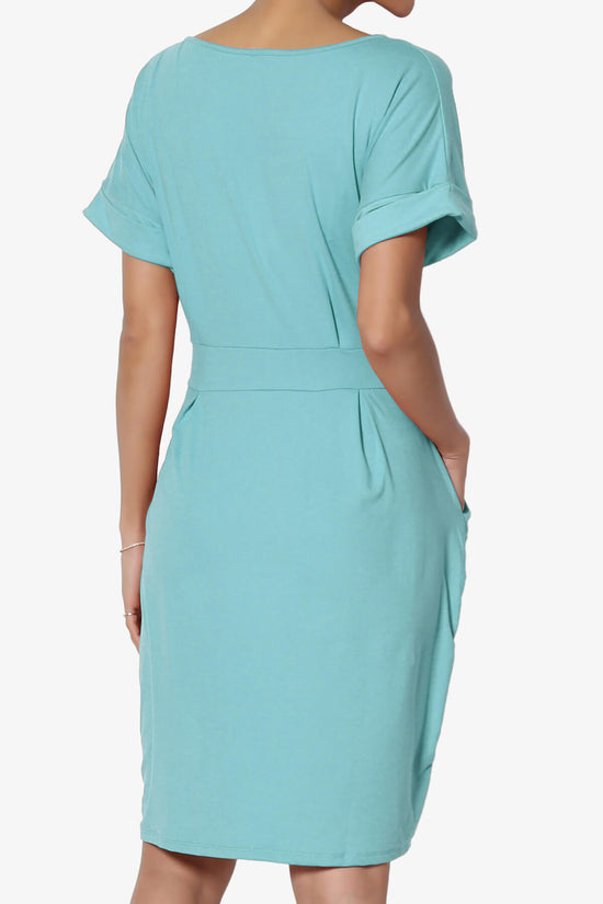 Pennie Tie Waist DTY Jersey Dress ASH MINT_2