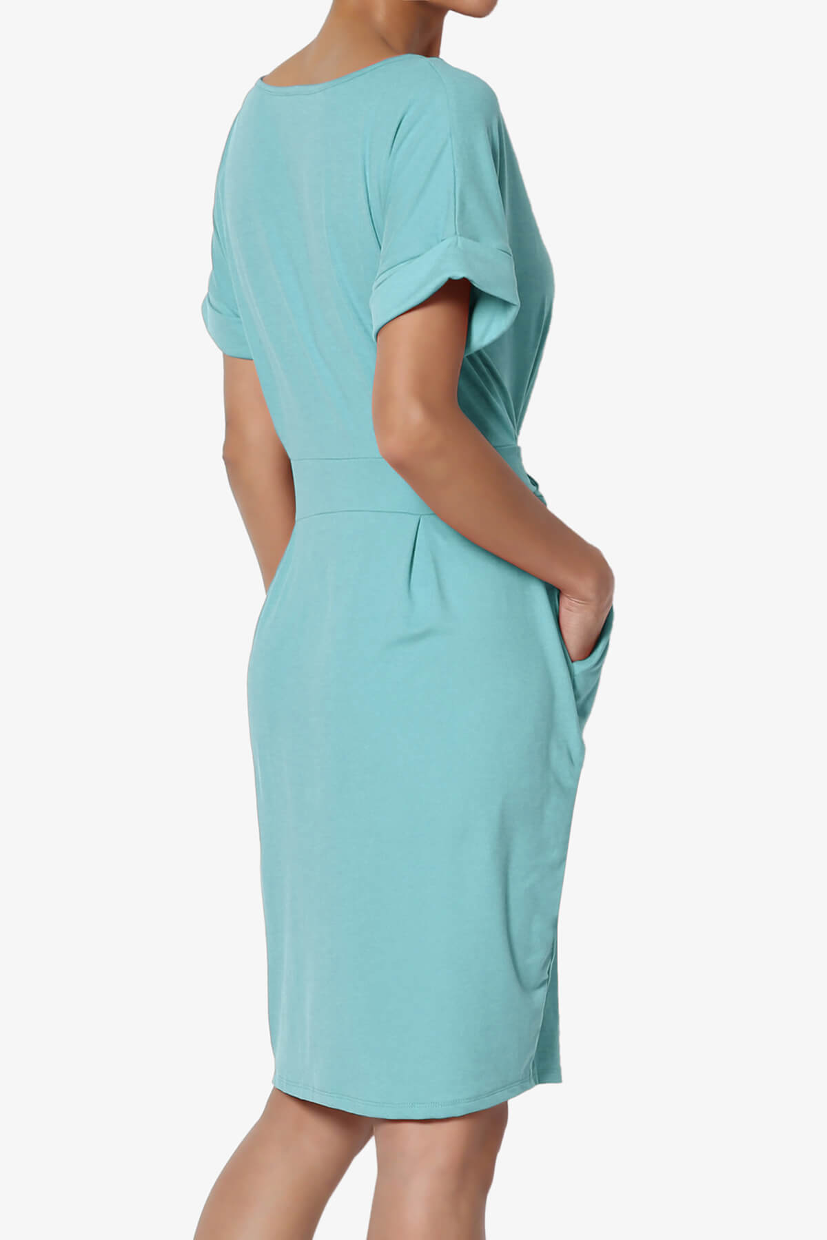 Pennie Tie Waist DTY Jersey Dress ASH MINT_4