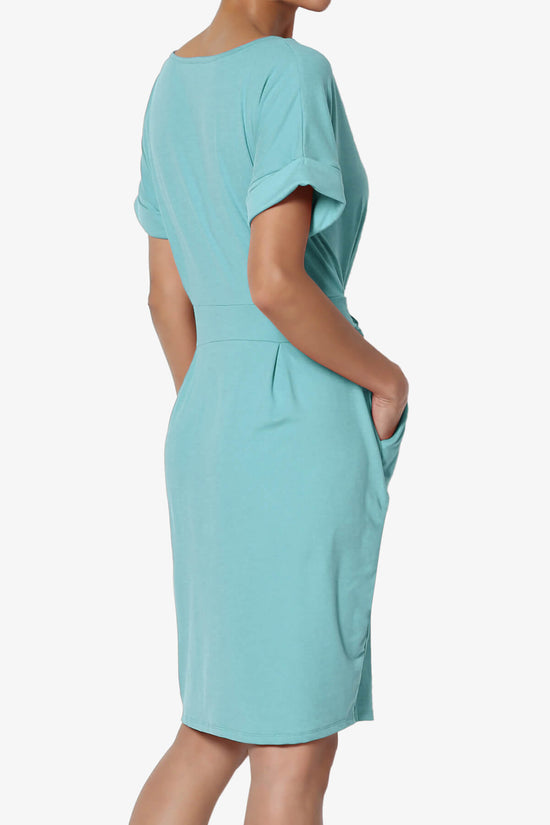 Pennie Tie Waist DTY Jersey Dress ASH MINT_4