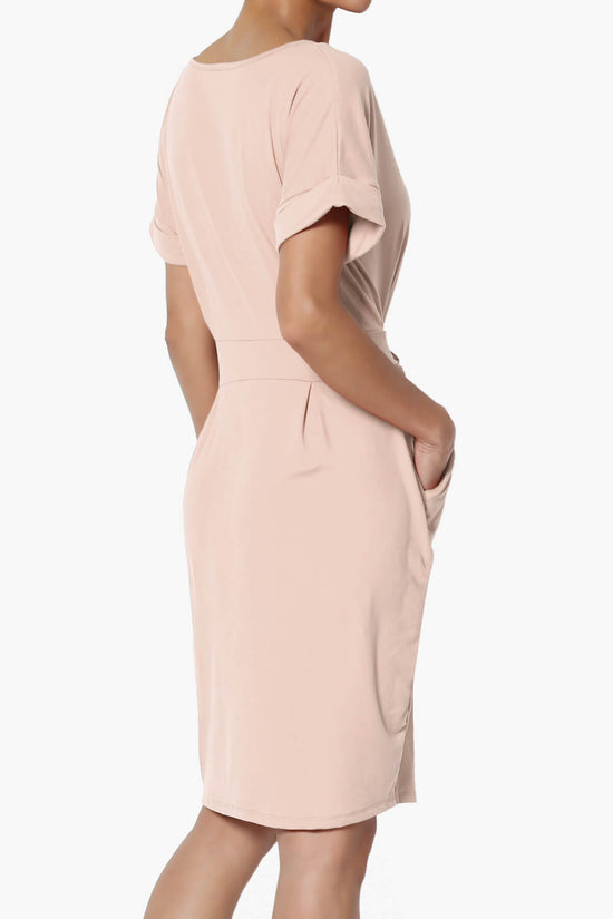 Pennie Tie Waist DTY Jersey Dress DUSTY BLUSH_4