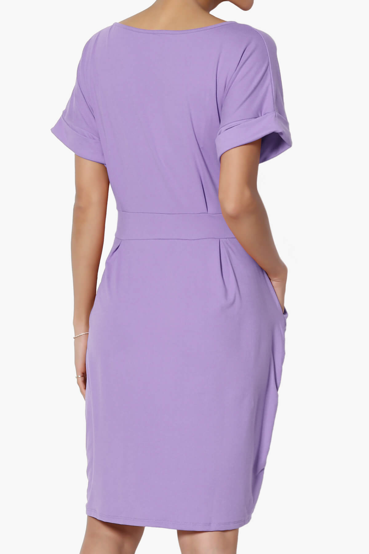Pennie Tie Waist DTY Jersey Dress LAVENDER_2