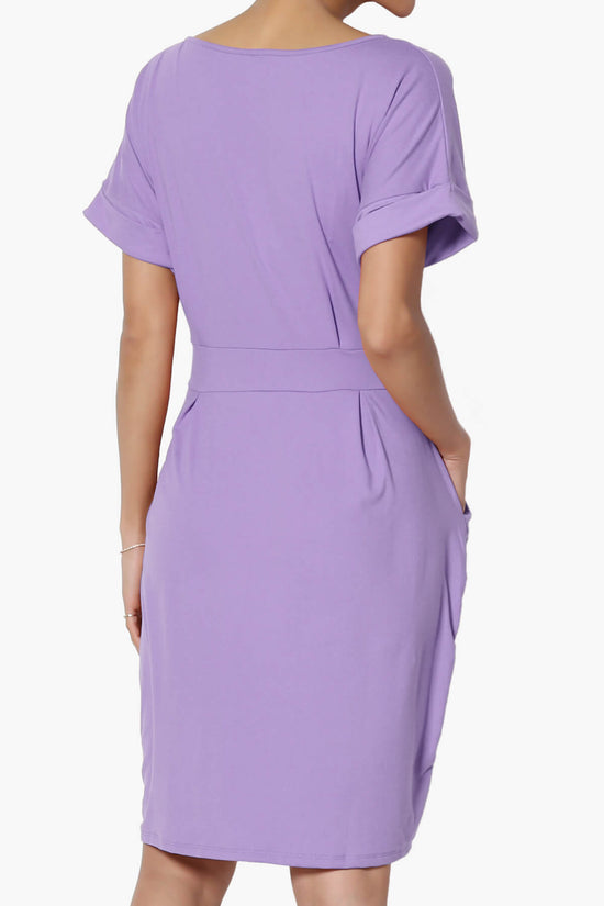 Pennie Tie Waist DTY Jersey Dress LAVENDER_2