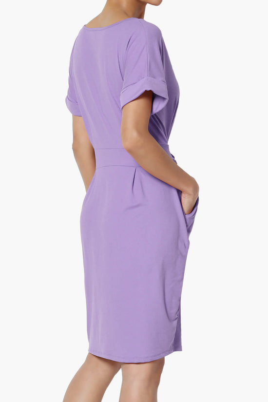 Pennie Tie Waist DTY Jersey Dress LAVENDER_4