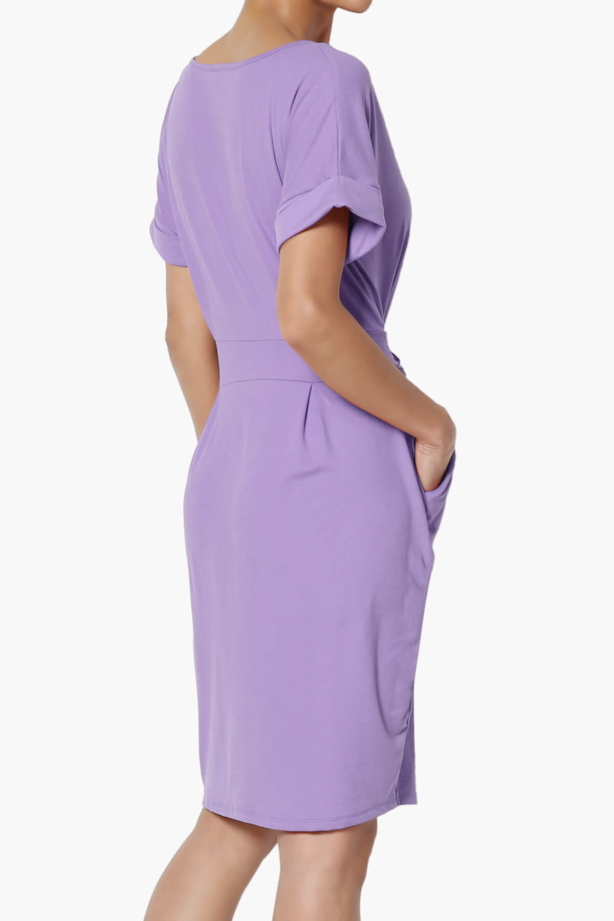 Pennie Tie Waist DTY Jersey Dress LAVENDER_4