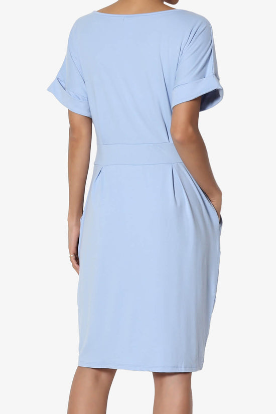 Pennie Tie Waist DTY Jersey Dress LIGHT BLUE_2