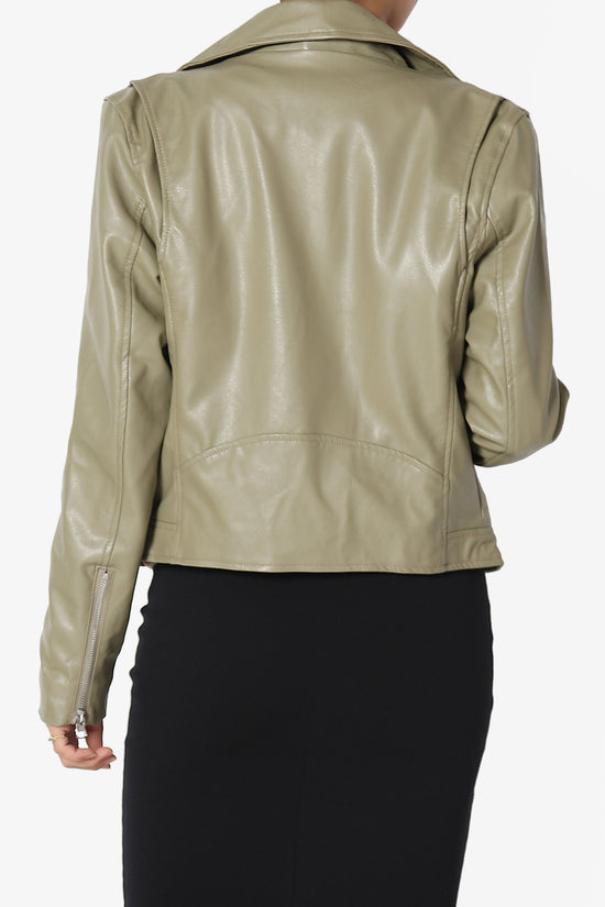 Tahani Faux Leather Biker Jacket