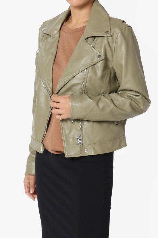 Tahani Faux Leather Biker Jacket