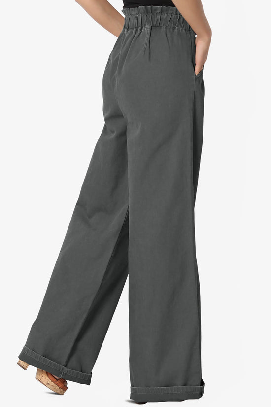 Fateful Twill High Waist Wide Leg Pants ASH GREY_4