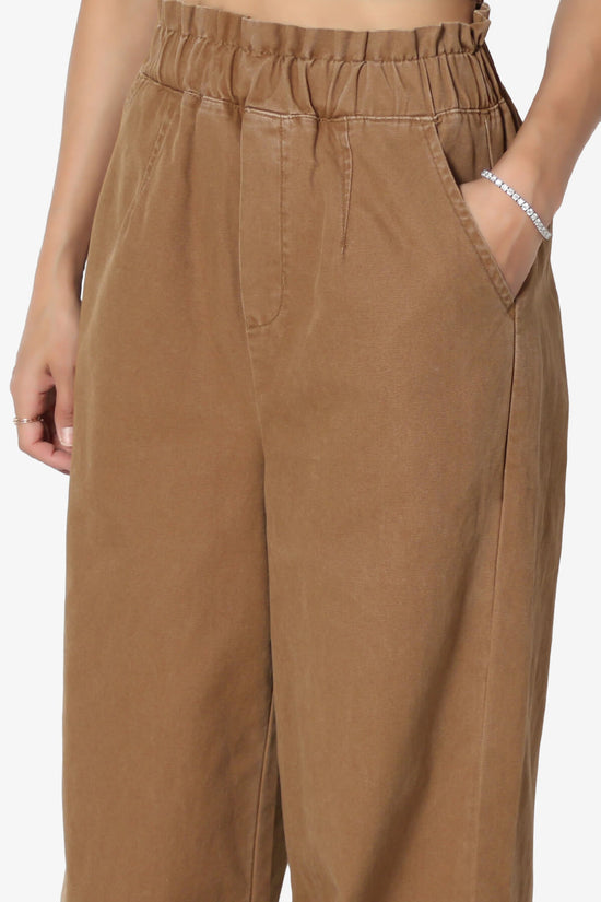 Fateful Twill High Waist Wide Leg Pants DEEP CAMEL_5