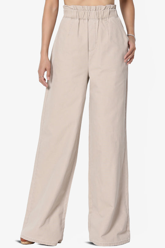 Fateful Washed Twill High Waist Wide Leg Pants