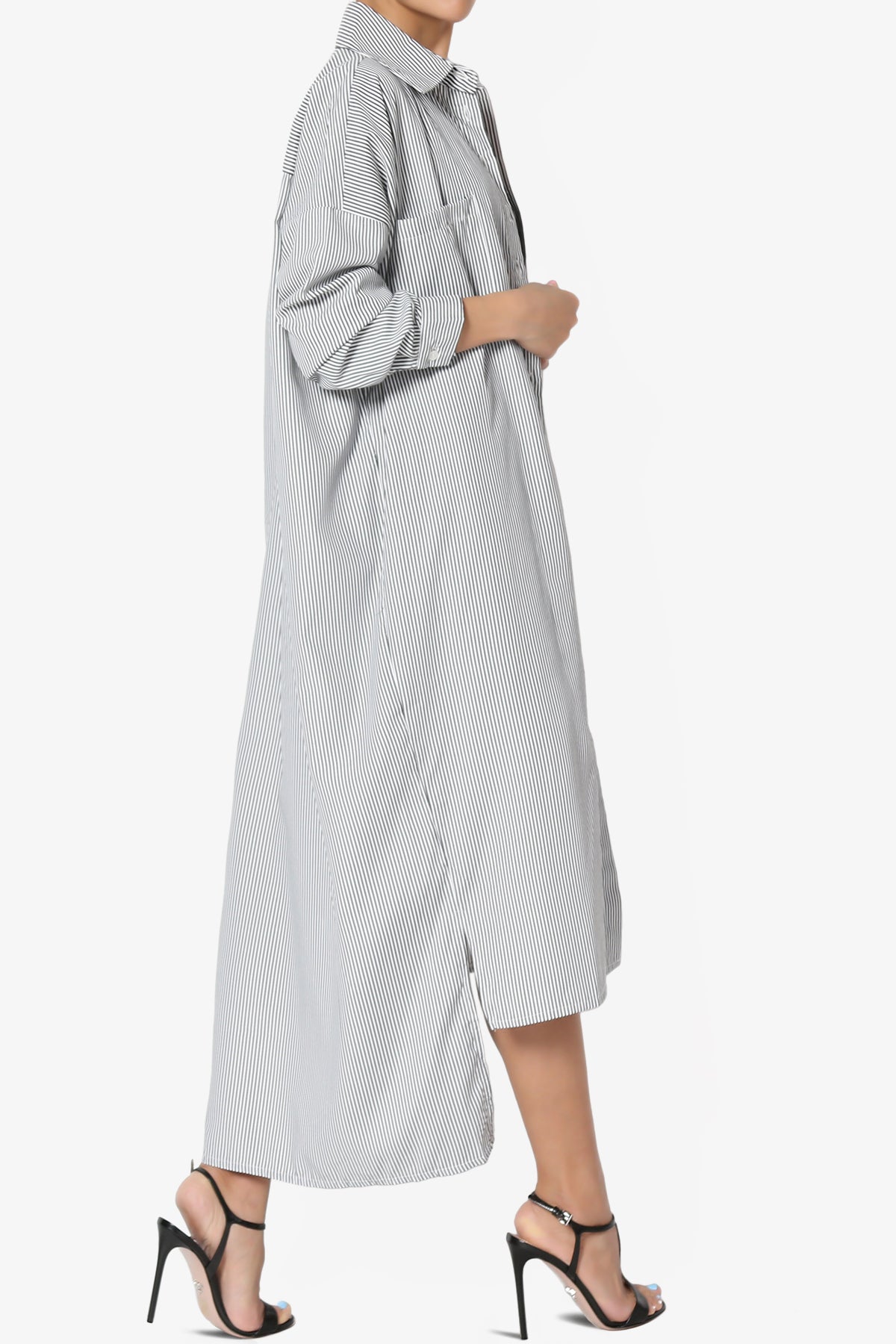 Barona Striped Maxi Dress Shirt PLUS