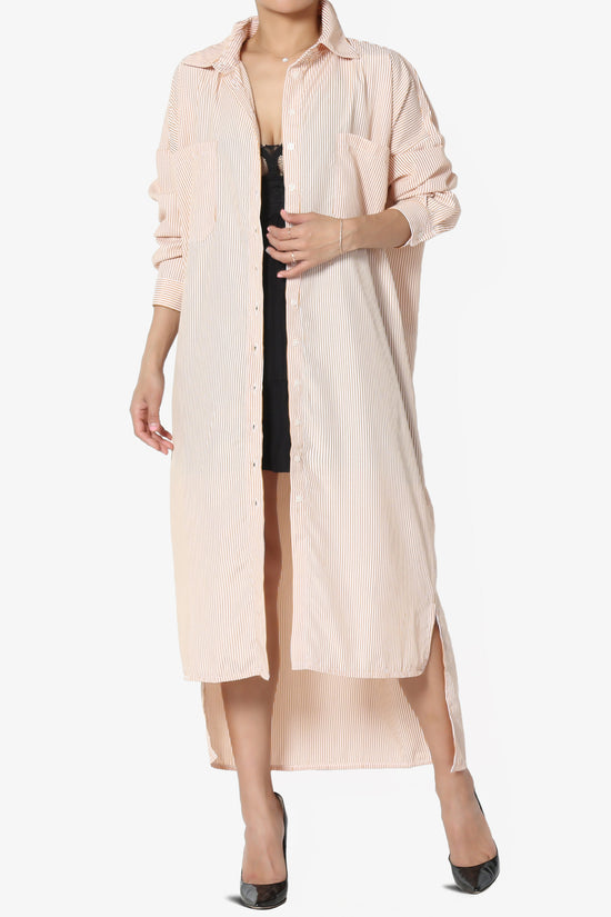 Barona Striped Maxi Dress Shirt PLUS