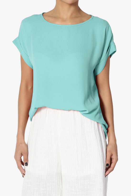 Juliette Boat Neck Chiffon Top ASH MINT_1