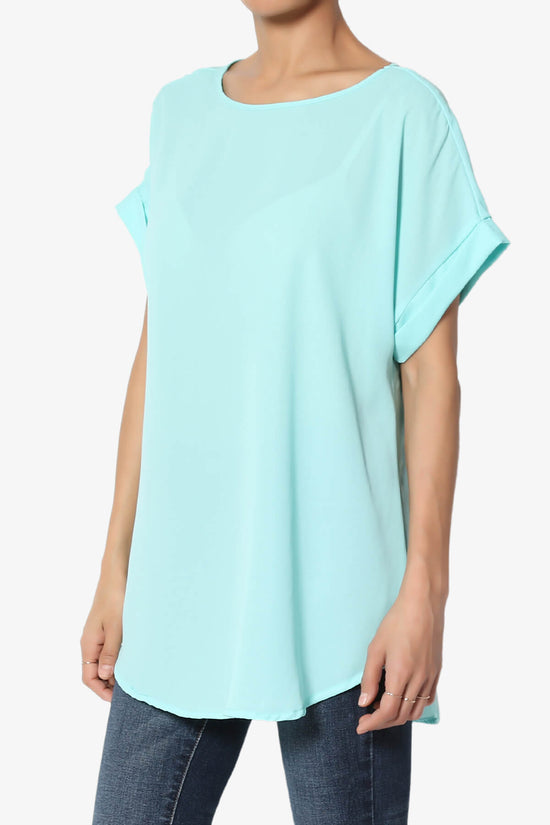 Juliette Boat Neck Chiffon Top BLUE MINT_3