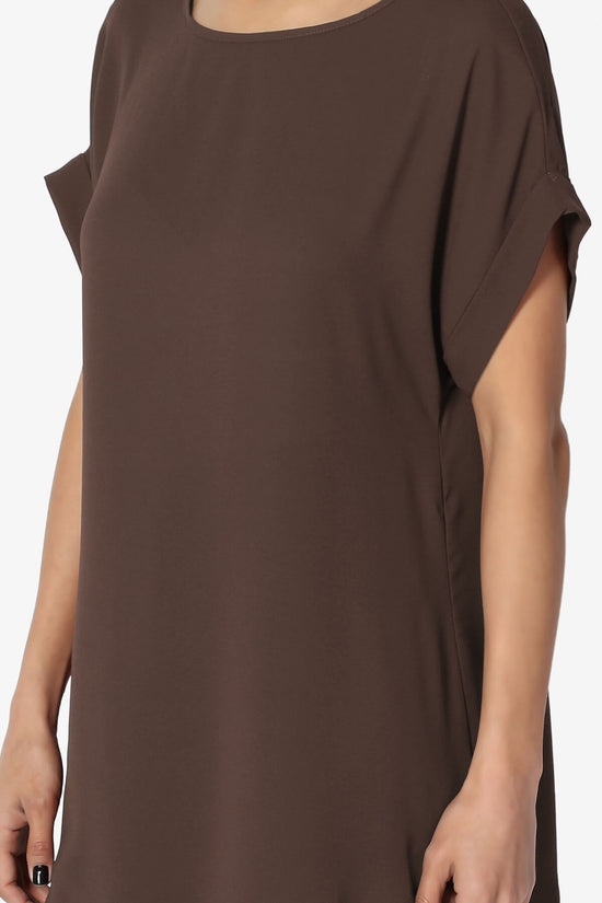 Juliette Boat Neck Chiffon Top BROWN_5