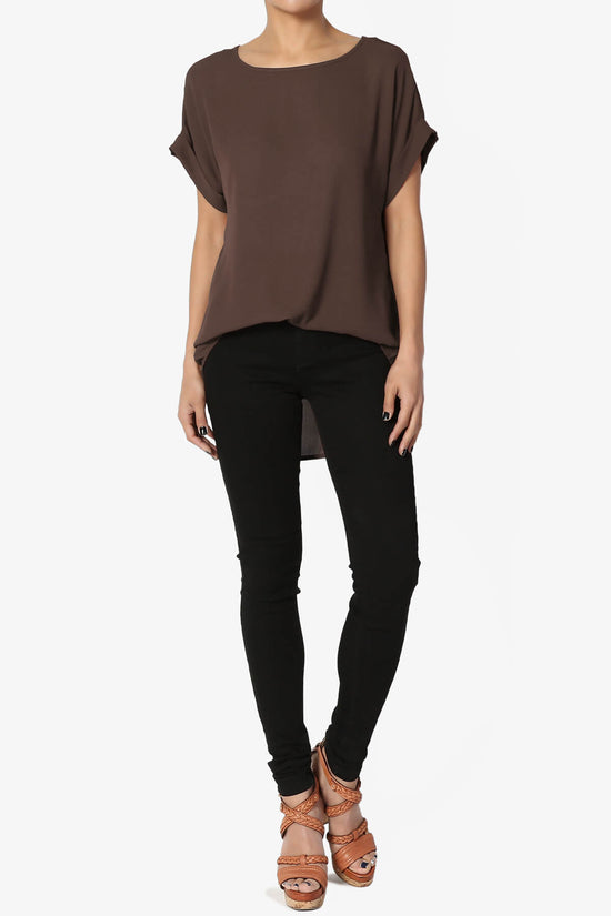 Juliette Boat Neck Chiffon Top BROWN_6