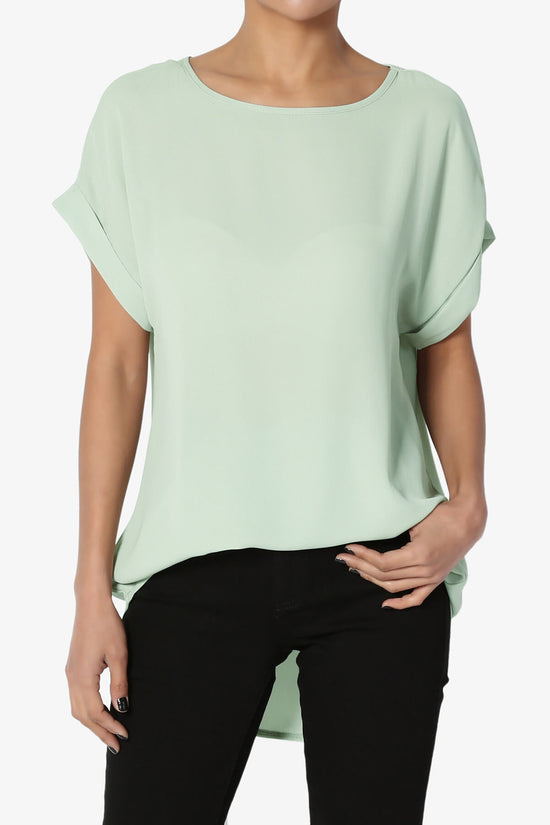 Juliette Boat Neck Chiffon Top DUSTY MINT_1