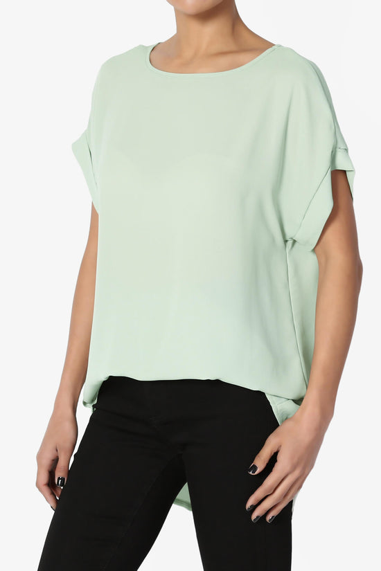 Juliette Boat Neck Chiffon Top DUSTY MINT_3