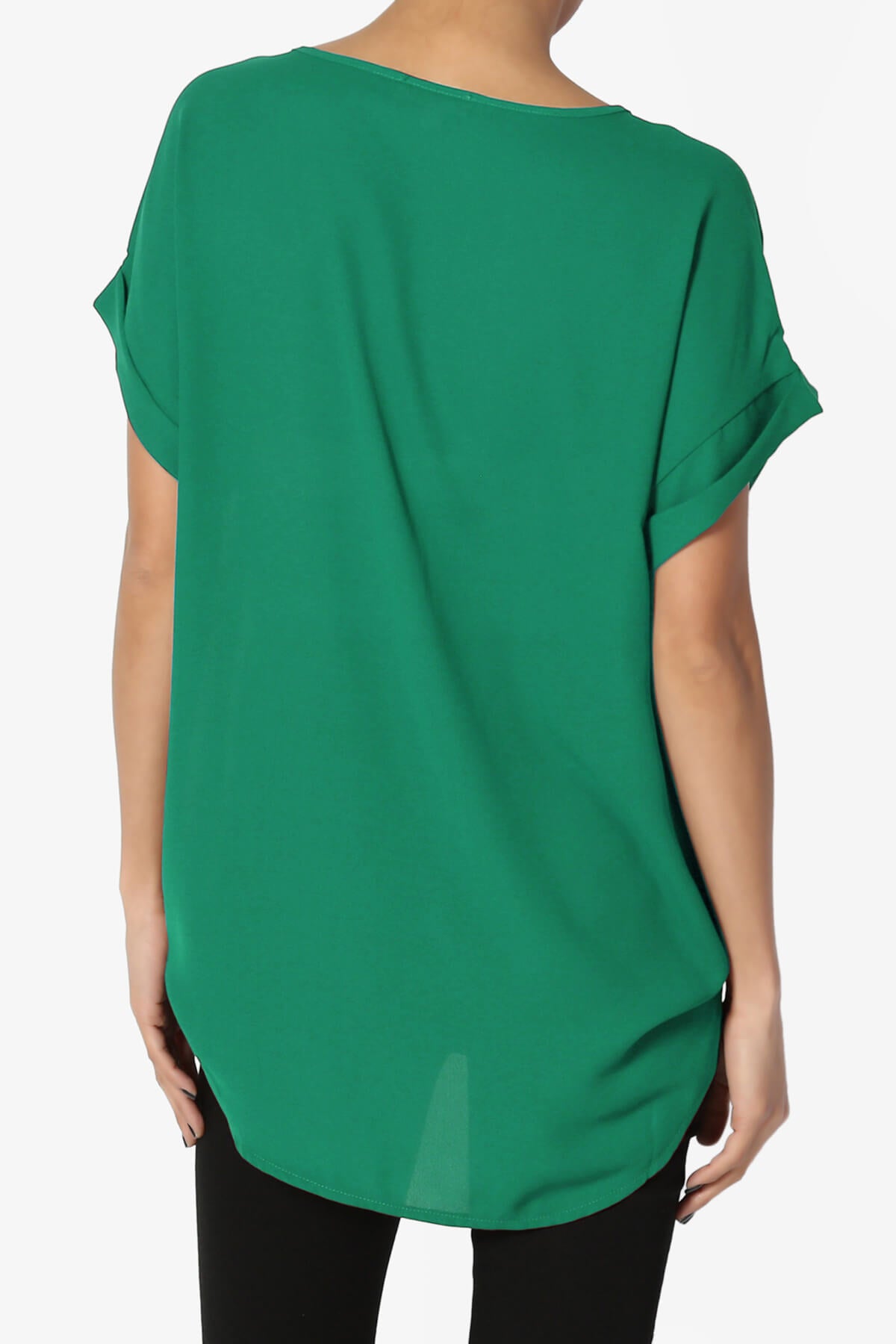 Juliette Boat Neck Chiffon Top FOREST GREEN_2