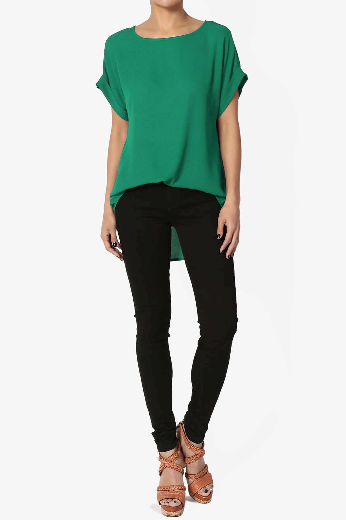 Juliette Boat Neck Chiffon Top FOREST GREEN_6