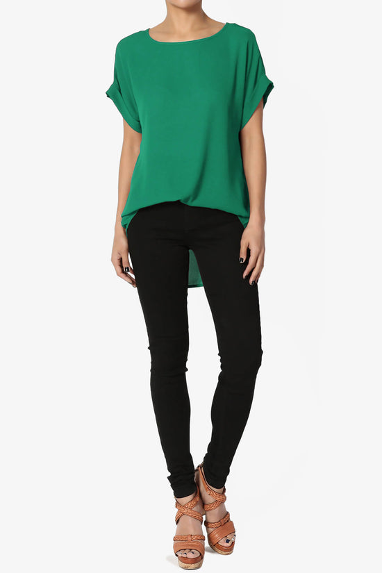 Juliette Boat Neck Chiffon Top FOREST GREEN_6