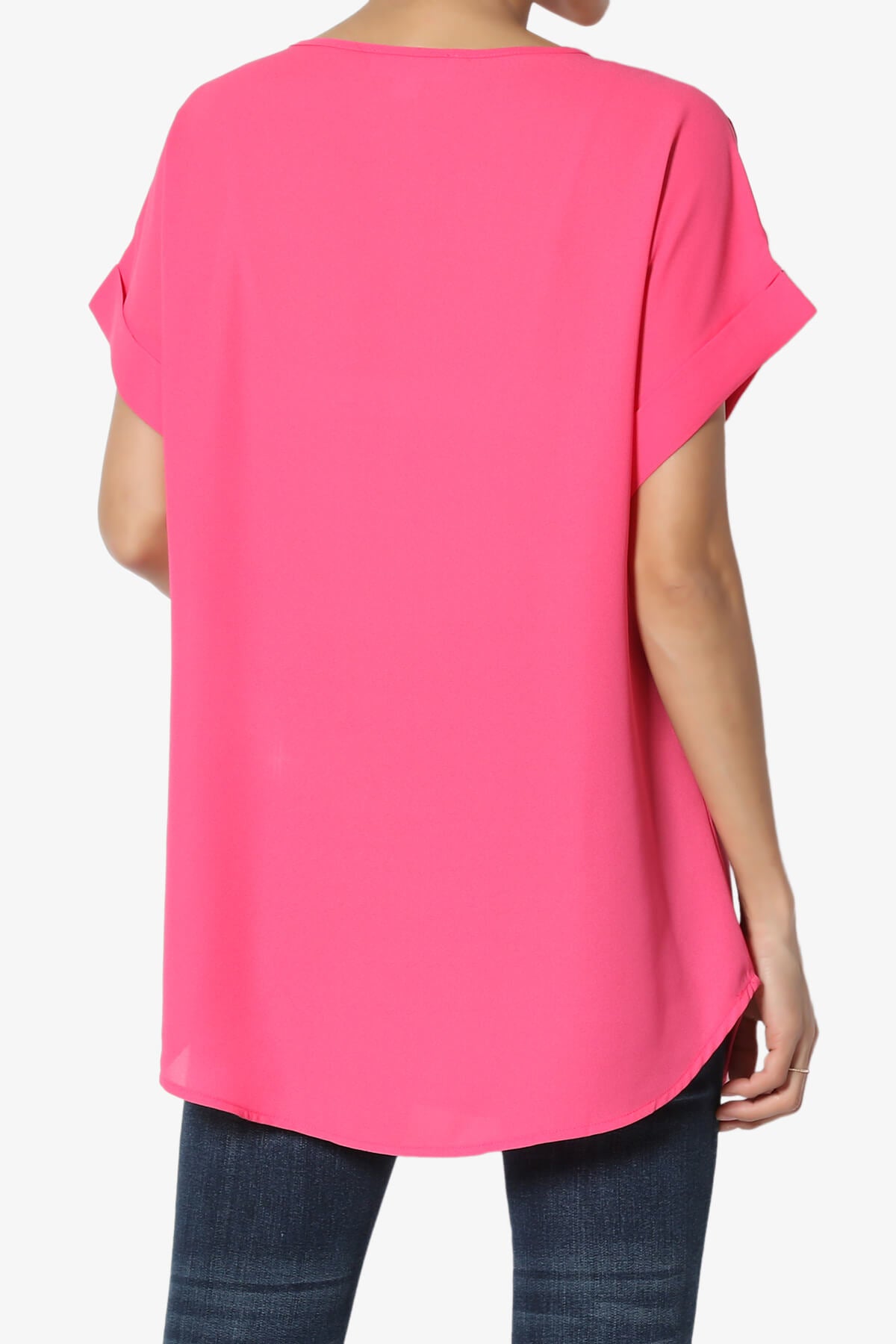 Juliette Boat Neck Chiffon Top FUCHSIA_2