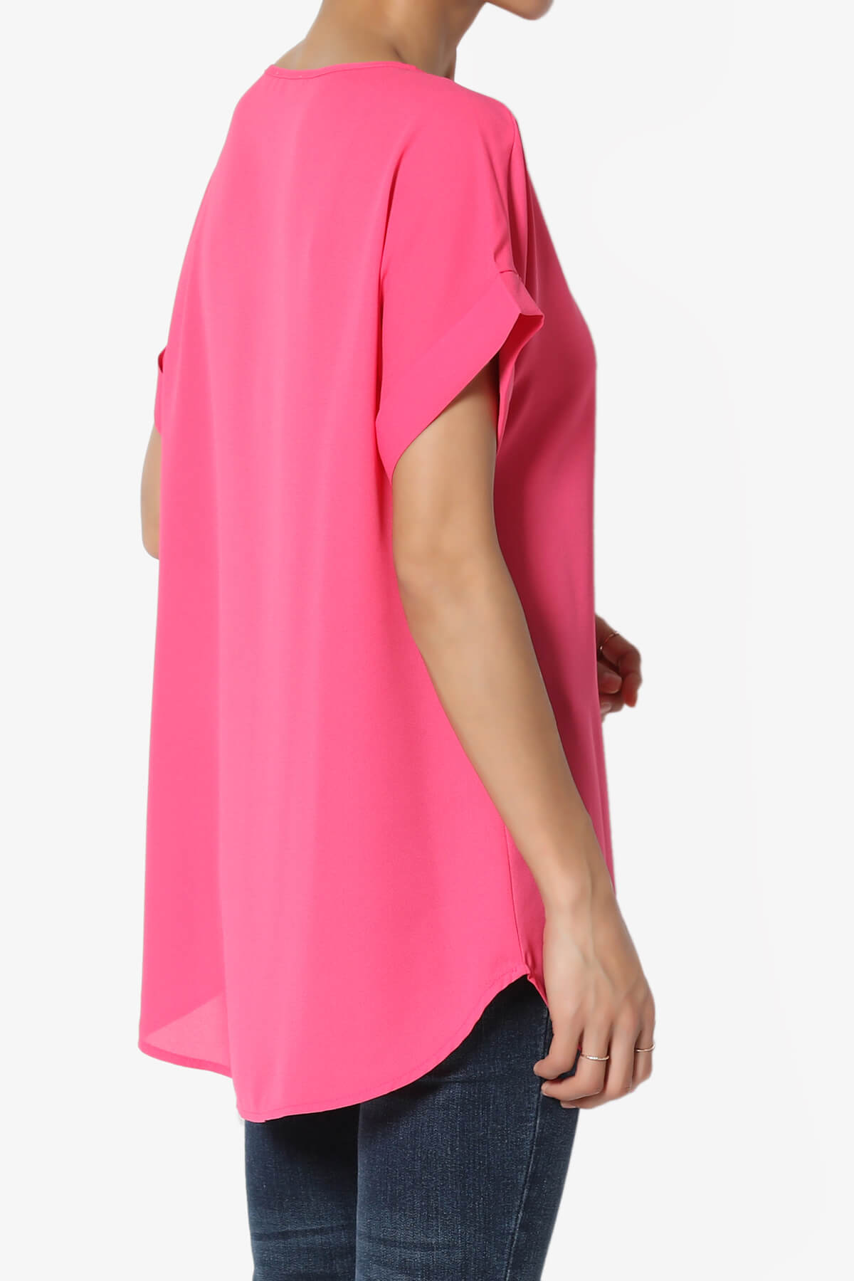 Juliette Boat Neck Chiffon Top FUCHSIA_4