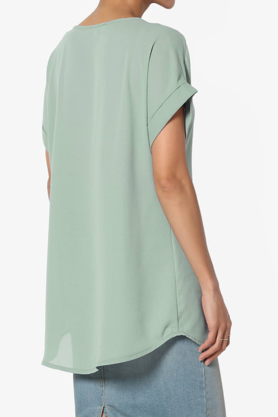 Juliette Boat Neck Chiffon Top LIGHT GREEN_4