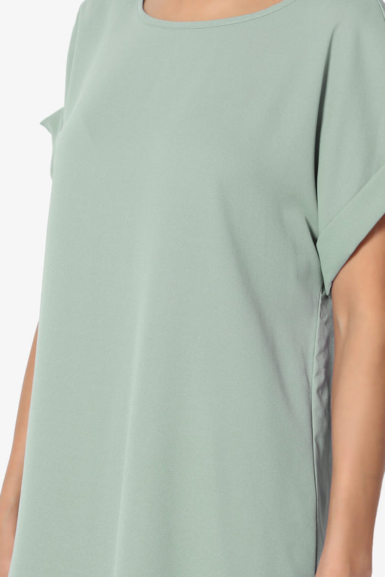 Juliette Boat Neck Chiffon Top LIGHT GREEN_5