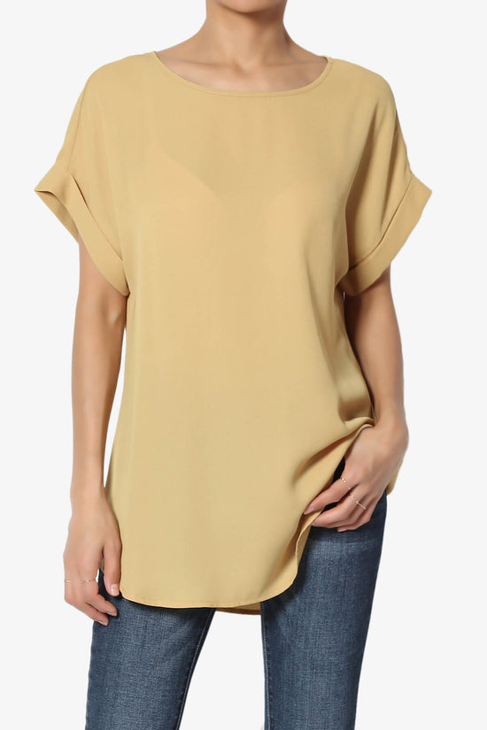Juliette Boat Neck Chiffon Top LIGHT MUSTARD_1