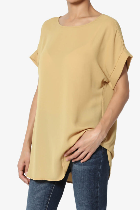 Juliette Boat Neck Chiffon Top LIGHT MUSTARD_3