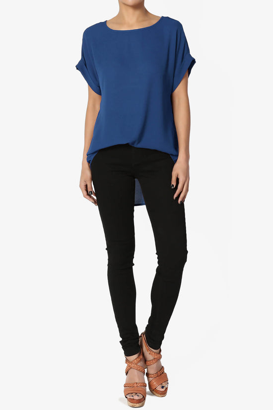 Juliette Boat Neck Chiffon Top MID NAVY_6