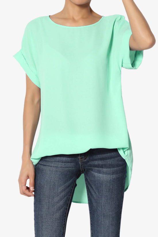 Juliette Boat Neck Chiffon Top MINT_1