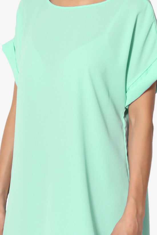 Juliette Boat Neck Chiffon Top MINT_5