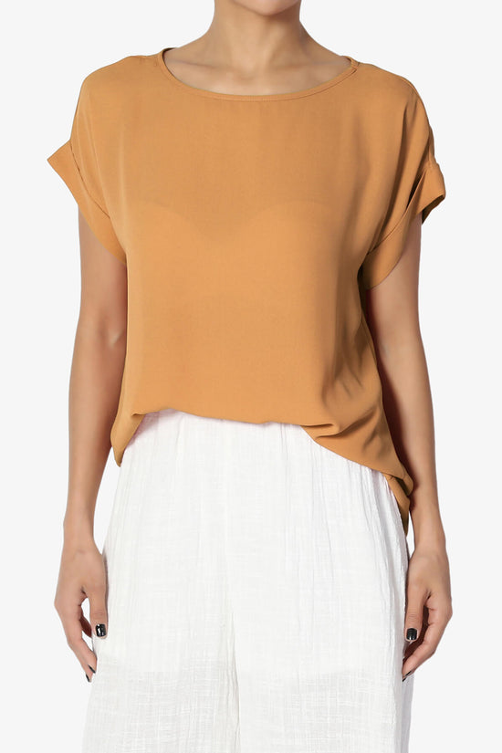 Juliette Boat Neck Chiffon Top MUSTARD_1
