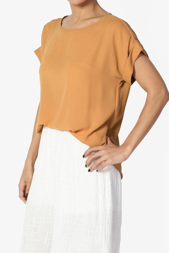 Juliette Boat Neck Chiffon Top MUSTARD_3