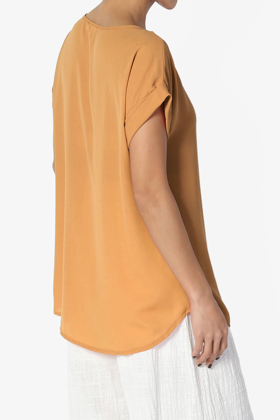 Juliette Boat Neck Chiffon Top MUSTARD_4