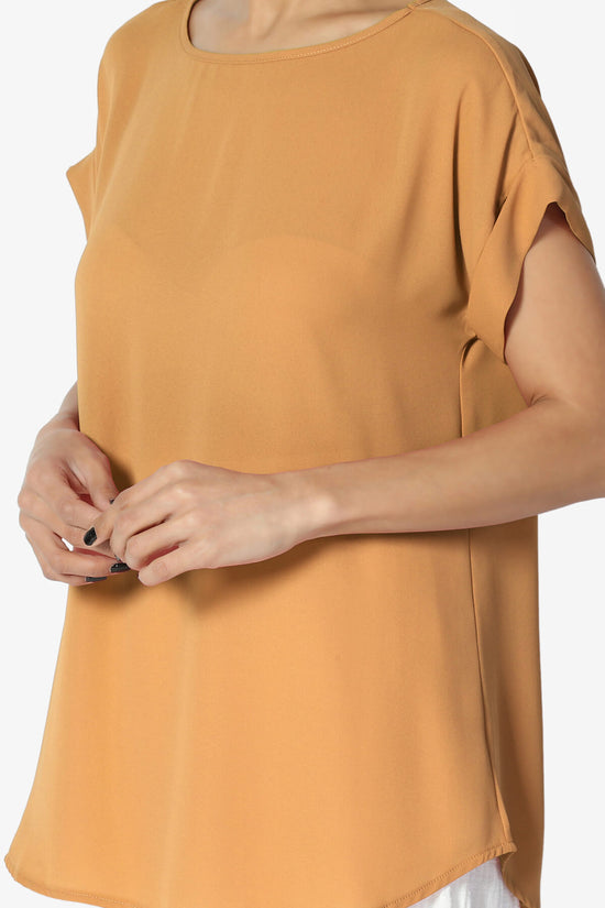 Juliette Boat Neck Chiffon Top MUSTARD_5