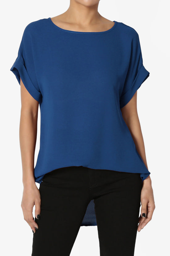 Juliette Boat Neck Chiffon Top SAPPHIRE_1