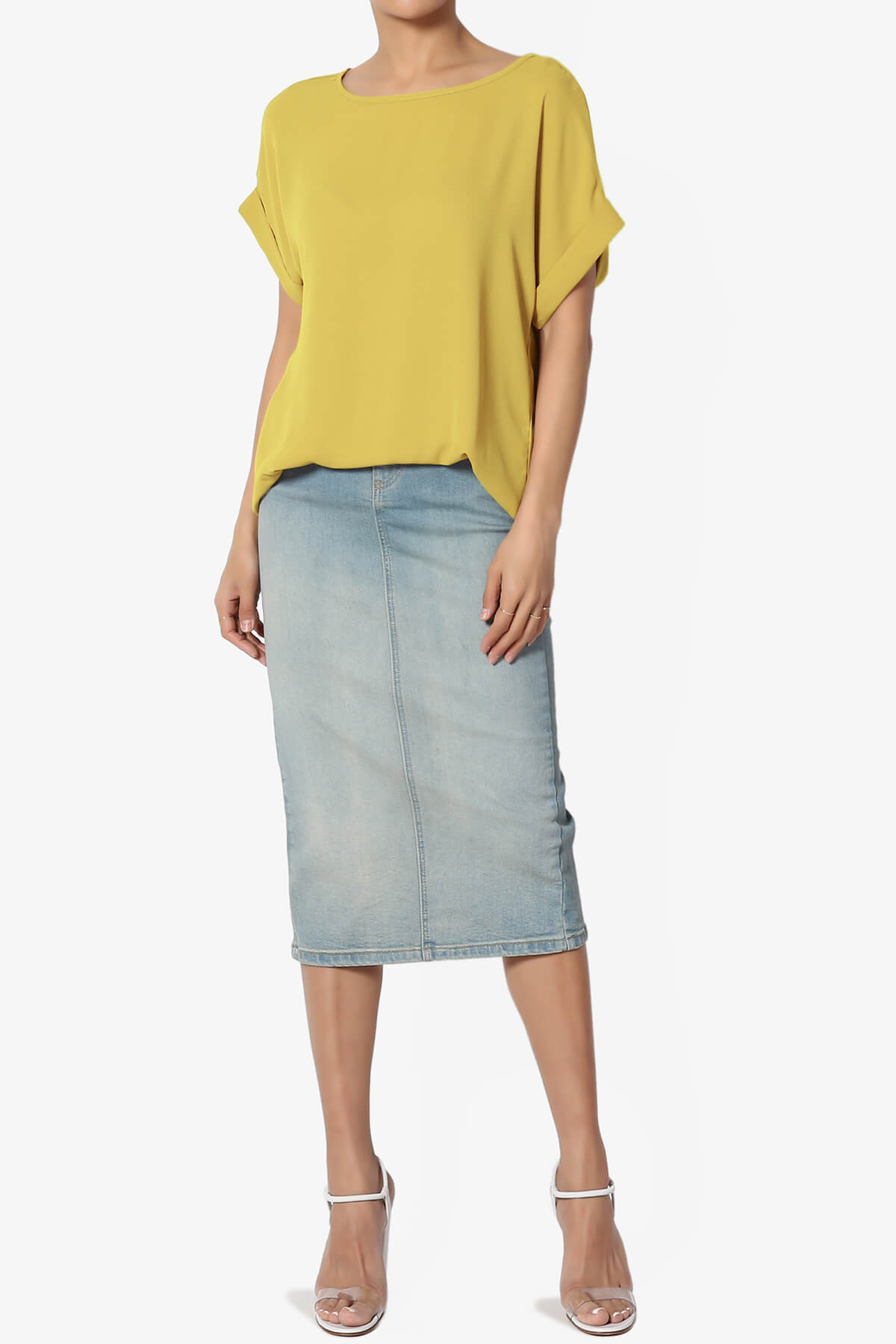 Juliette Boat Neck Chiffon Top WASABI_6