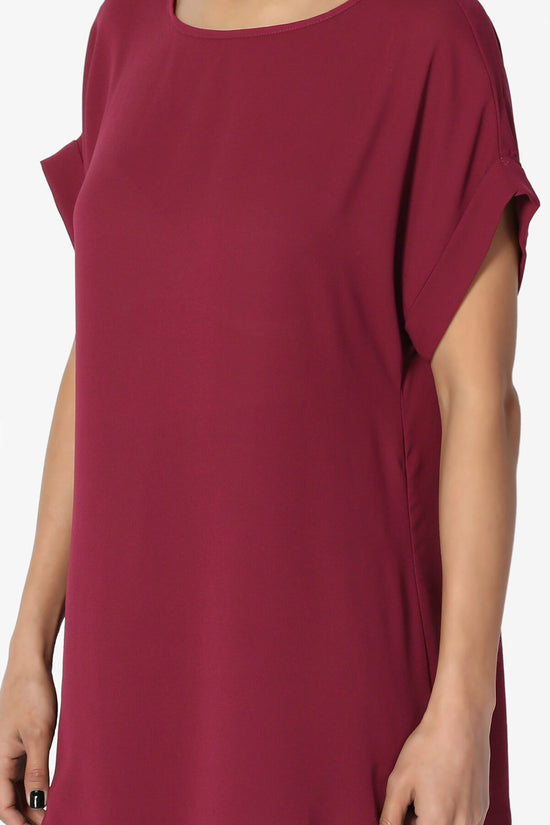 Juliette Boat Neck Chiffon Top WINE_5