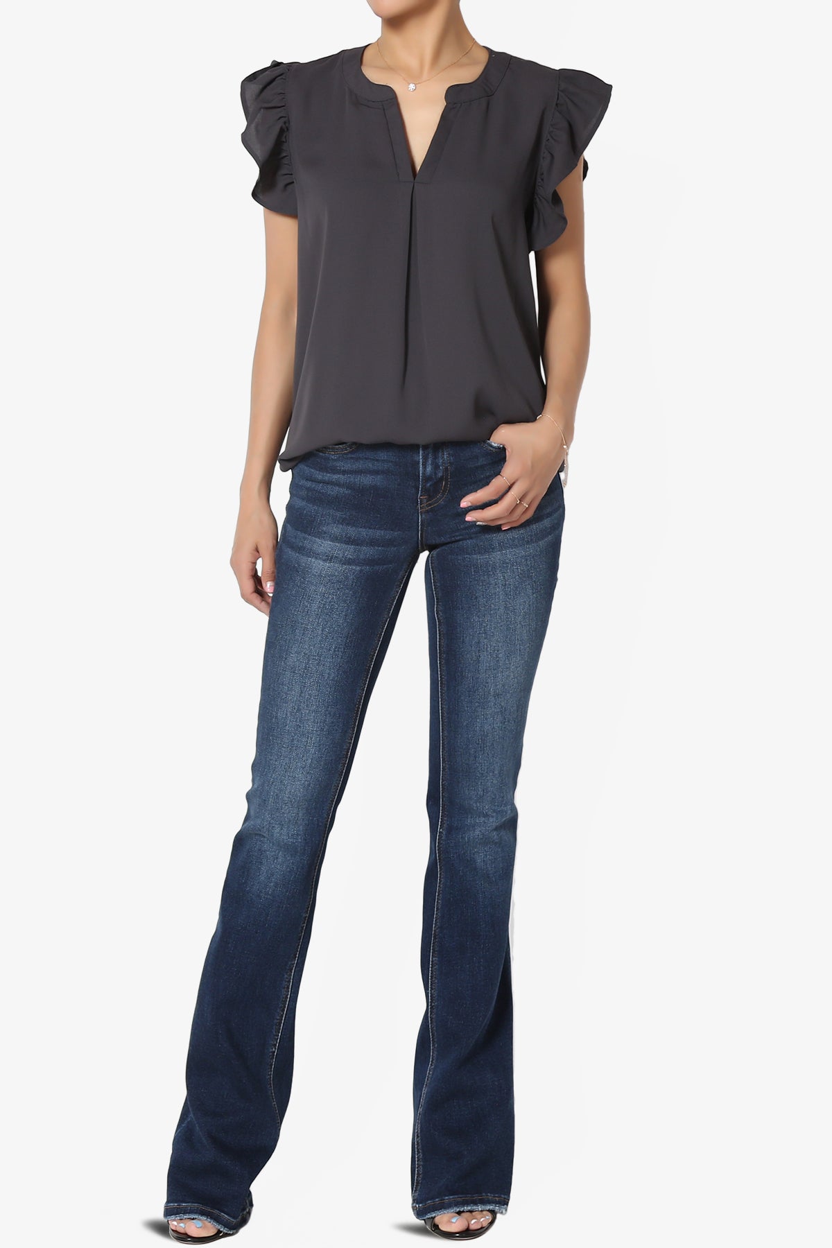 Flamin Ruffle Short Sleeve Blouse PLUS