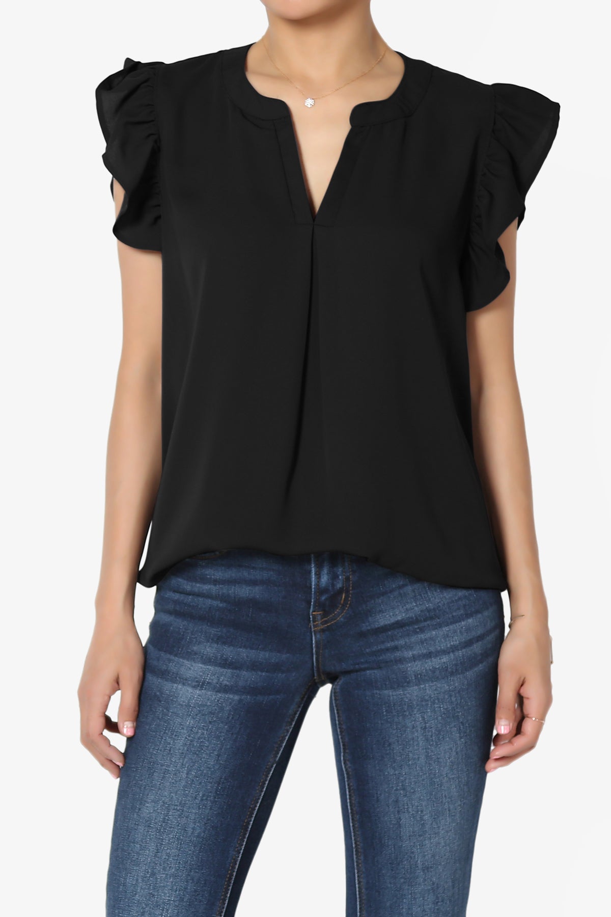 Flamin Ruffle Short Sleeve Blouse