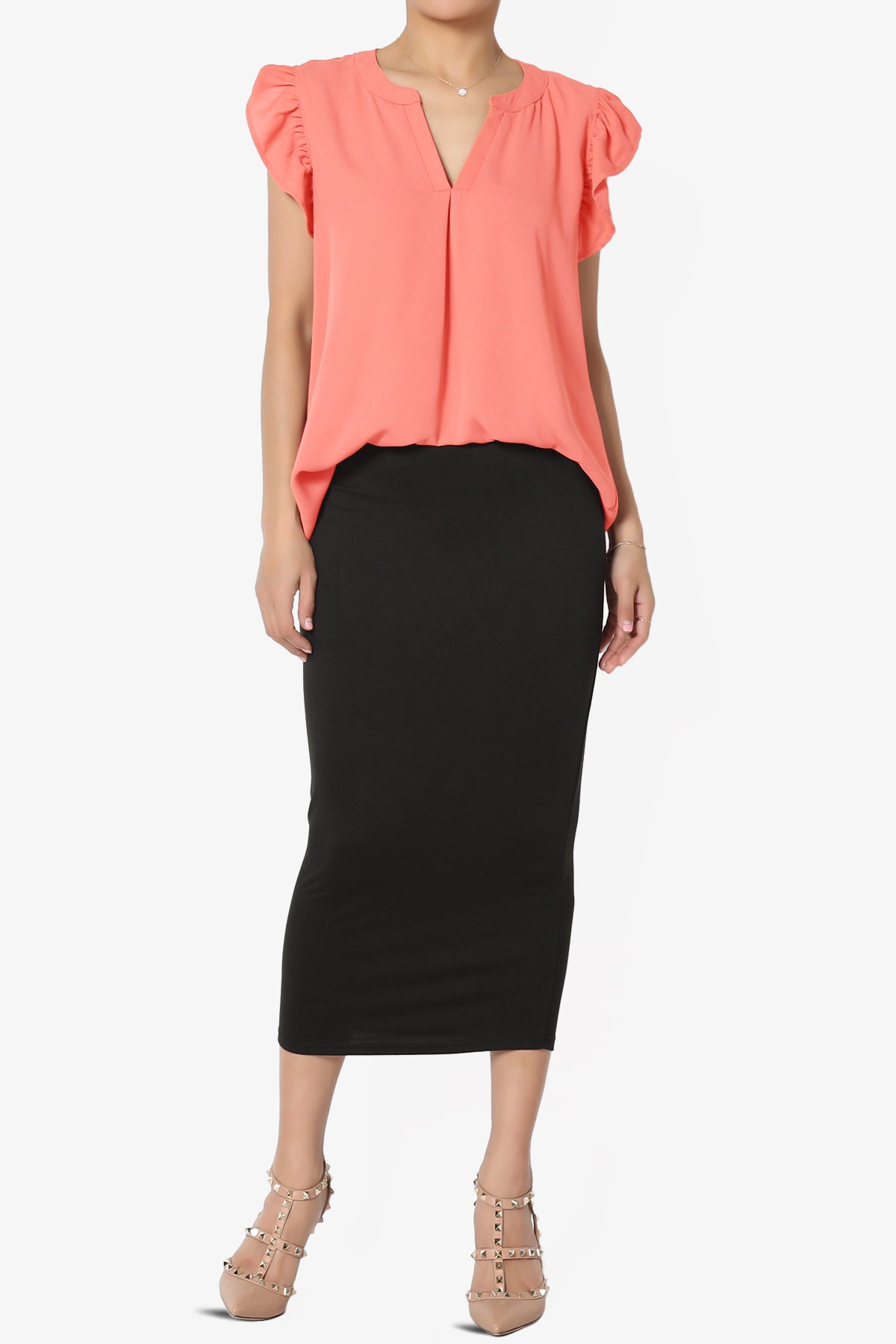 Flamin Ruffle Short Sleeve Blouse PLUS